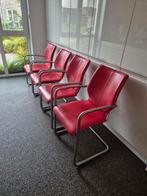 4 Bree's New World Lunette RVS Eetkamerstoelen rood leer, Huis en Inrichting, Stoelen, Ophalen, Vier