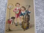 Oude Kaart - Zingende Kinderen / Banjo / Cello / Hond, Verzenden, 1920 tot 1940, Ongelopen, Kinderen