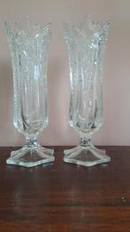 2 stuks Vintage glazen vazen, Antiek en Kunst, Antiek | Vazen, Ophalen of Verzenden
