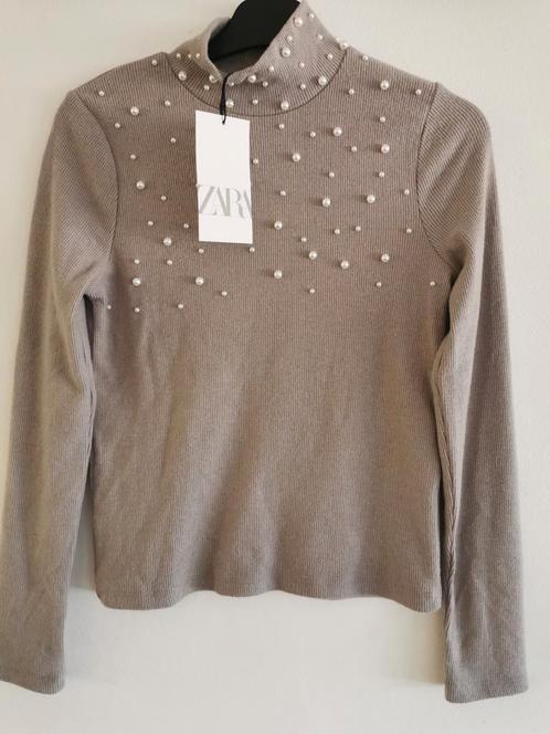 ZARA trui met parels mt. M, Kleding | Dames, Truien en Vesten, Nieuw, Maat 38/40 (M), Grijs, Verzenden