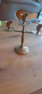 Koperen kandelaar 3 arm, Antiek en Kunst, Ophalen of Verzenden, Koper of Brons