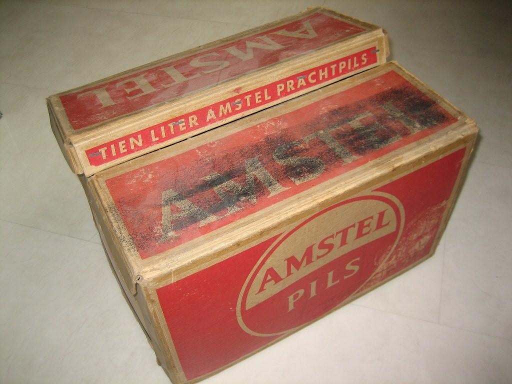 60 jaren doos verpakking Amstel Pils Bier 20x05 ltr, Verzamelen, Biermerken, Ophalen of Verzenden, Gebruikt, Overige typen, Amstel