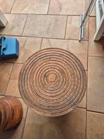 Bijzettafel koper 2 stuks, Ophalen of Verzenden, Gebruikt, Rond, Minder dan 55 cm