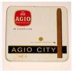 Vintage blik kist agio city 20 cigarillos retro sigaren en n, Verzamelen, Rookartikelen, Aanstekers en Luciferdoosjes, Ophalen of Verzenden