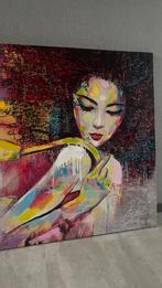 Kleurrijk Vrouwportret Schilderij, Antiek en Kunst, Ophalen