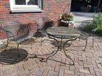 ijzeren tuinset 3 stoelen 1 tafel, Ophalen, Overige materialen, Gebruikt, 3 zitplaatsen