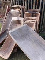 Oude brocante houten trog schaal deegbak, Gebruikt, Rechthoekig, Ophalen of Verzenden, Hout