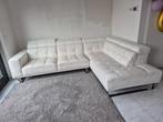 Leder hoekbank 280x210 wit, Huis en Inrichting, Ophalen, Gebruikt, Leer