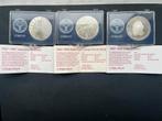 BEATRIX 1984-1987-1988 CERTIFICAAT -FDC, Postzegels en Munten, Munten | Nederland, Setje, Koningin Beatrix, Zilver, Ophalen of Verzenden