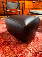 MINOTTI hocker poef voetenbank BOTERO kastanjebruin leer, Leer, Ophalen of Verzenden, Zo goed als nieuw, 50 tot 75 cm