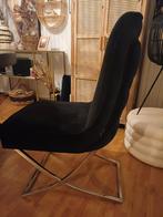 Zwarte fluweel stoel 2 stuks merk DUBBELMAN DESING., Ophalen of Verzenden, Zo goed als nieuw, Zwart, Eén