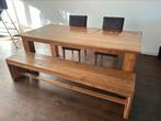 Eettafel met bank en 2 stoelen, Ophalen, Gebruikt, 50 tot 100 cm, Vijf personen of meer
