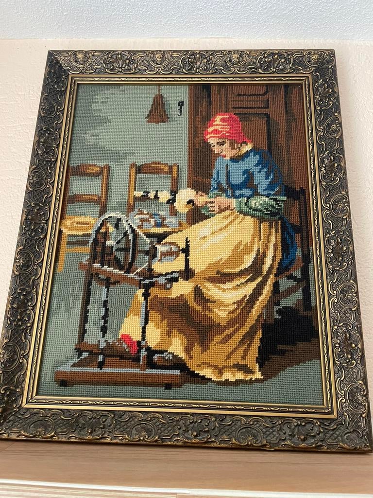 Geborduurde schilderij, Antiek en Kunst, Ophalen of Verzenden