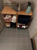 2 IKEA bamboe badkamertafeltjes, Huis en Inrichting, Badkamer | Badkamermeubels, Zo goed als nieuw, Minder dan 100 cm, 25 tot 50 cm