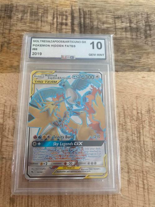 Moltres & Zapdos & Articuno GX #66 UCG 10, Hobby en Vrije tijd, Verzamelkaartspellen | Pokémon, Zo goed als nieuw, Losse kaart
