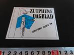 sticker krant fiets bezorger zutphens dagblad, Ophalen, Zo goed als nieuw
