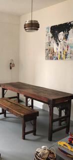 Raw materials India markttafel inklapbaar met bankje, Ophalen, Gebruikt, Rechthoekig, 50 tot 100 cm