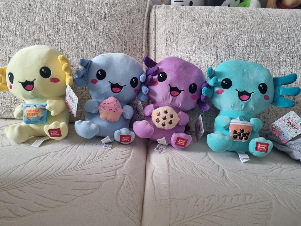 4 Kawaii Kutties Axolot Knuffels, Ophalen of Verzenden, Nieuw, Overige typen