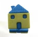 Vintage kunststof "Fun" knoop nr M1999 blauw-geel, Verzenden, Zo goed als nieuw, Knoop of Knopen