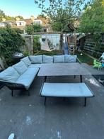Leuke lounge-/dining tuinset. Groen/grijs. Wasbare hoezen., Tuin en Terras, Tuinsets en Loungesets, Ophalen, Overige materialen