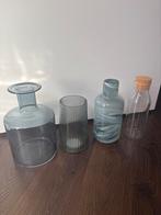 Diverse Vazen Set, Blauw, Ophalen of Verzenden, Minder dan 50 cm, Glas