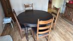 Houten eettafel met 4 stoelen, Huis en Inrichting, Complete eetkamers, Ophalen, Gebruikt, Antiek, 4 tot 6 stoelen