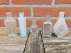 5 oude medicijnflesjes, 19e eeuw, Antiek en Kunst, Antiek | Glas en Kristal, Ophalen of Verzenden