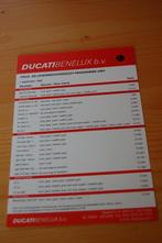 Ducati prijs- en dealerlijst 2003, Motoren, Handleidingen en Instructieboekjes, Ducati