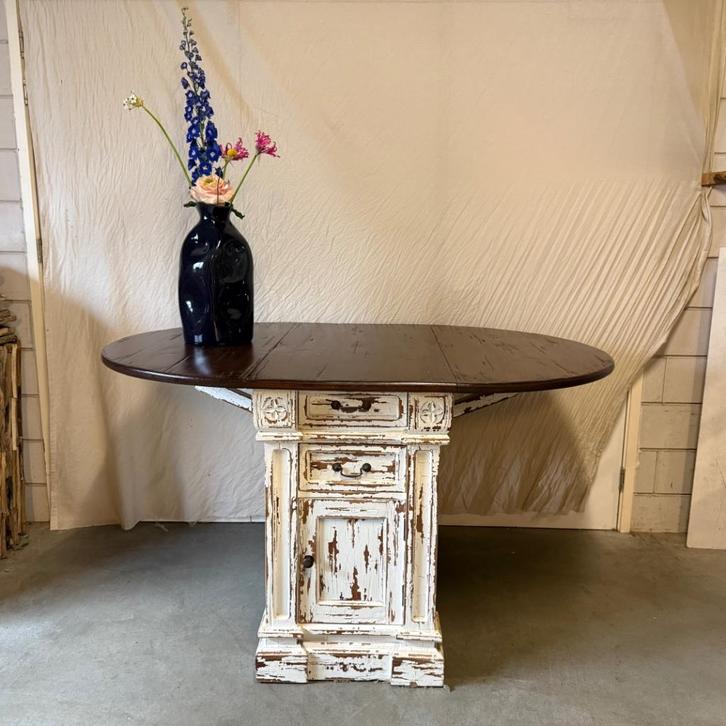 Ontbijttafel / Keukenkast - 162 x 110 cm - mahonie-TTM Wonen, Huis en Inrichting, Tafels | Eettafels, Nieuw, 150 tot 200 cm, 100 tot 150 cm