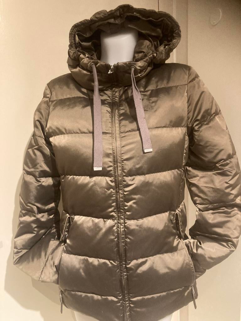 River Woods bruine glans dons Winterjas mt M/38, Ophalen of Verzenden, Gedragen, Maat 38/40 (M), Bruin