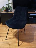 Mooie zwarte fluele stoel, Huis en Inrichting, Stoelen, Ophalen, Metaal, Gebruikt, Zwart