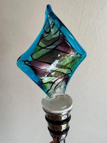 Vintage Murano Italy Flessenstop Turquoise Jaren 70 beschikbaar voor biedingen