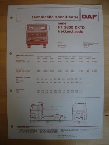 DAF FT 2800 DKTD Technische Specificatie folder 1974 – 4x2