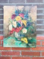 Prachtige oude schilderij mooi bloemen 50 x 40, Antiek en Kunst, Kunst | Schilderijen | Klassiek, Ophalen of Verzenden