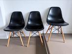 Kunststof kuip stoeltjes zwart - Eames Replica 3x, Ophalen, Kunststof, Gebruikt, Drie