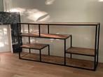 Dressoir zwart staal en mango hout (Huub), Huis en Inrichting, Kasten | Dressoirs, Ophalen, 150 tot 200 cm, Zo goed als nieuw