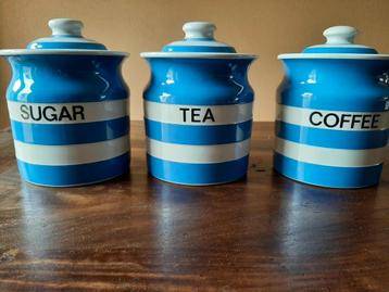Set van 3 potten voor koffie, thee en suiker beschikbaar voor biedingen