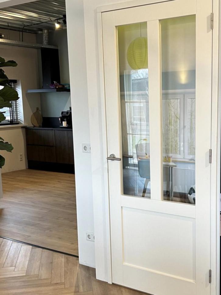 Scherp geprijsde binnendeur met glas in stomp en opdek, Doe-het-zelf en Verbouw, Deuren en Horren, Ophalen of Verzenden