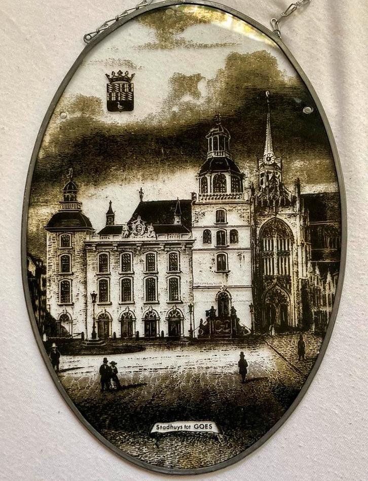 Raamhanger Stadhuis en Wapen Goes Stadhuys tot Goes, Antiek en Kunst, Curiosa en Brocante, Verzenden