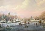 Prachtig groot winterlandschap op paneel Thomas Heesakkers., Ophalen