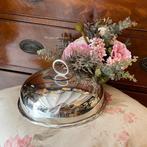 Engels brocante verzilverde bord Cloche, Ophalen of Verzenden