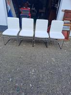 4 nieuwe witte eethoek stoelen, Huis en Inrichting, Ophalen, Wit, Nieuw, Metaal