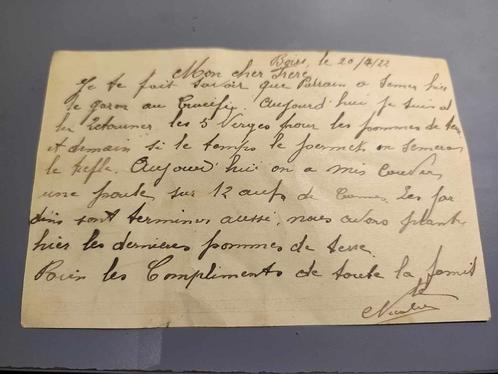 Briefkaart aan Belgische Militair uit 1922, Verzamelen, Ansichtkaarten | Nederland, 1920 tot 1940, Ophalen of Verzenden