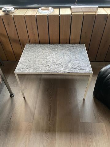 VTG Baubaus Sidetable met Stalen Frame & Leistenen Blad 60s beschikbaar voor biedingen