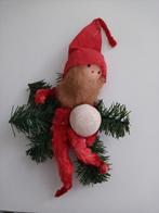 2 Oude Kerstmannetjes vilt chenille bont baard composit, Ophalen of Verzenden, Zo goed als nieuw