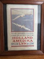 Ingelijst vintage affiche – Holland Amerika Lijn, Ophalen