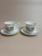 Vintage Cambridge Garden kopjes en schotels, Ophalen of Verzenden, Zo goed als nieuw, Overige stijlen, Kop(pen) en/of Schotel(s)