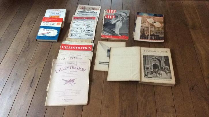 Oorlogskranten en weekbladen in verschillende talen, Boeken, Oorlog en Militair, Gelezen, Algemeen, Tweede Wereldoorlog, Ophalen of Verzenden