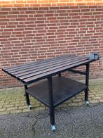 Mobiele Lastafel / Opspantafel met Bankschroef, Doe-het-zelf en Verbouw, Werkbanken, Ophalen, Gebruikt, 70 tot 120 cm, Bankschroef
