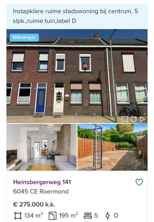 Huis te koop Heinsbergerweg 141 Roermond, Huizen en Kamers, Huizen te koop, Limburg, 200 tot 500 m², Tussenwoning, D